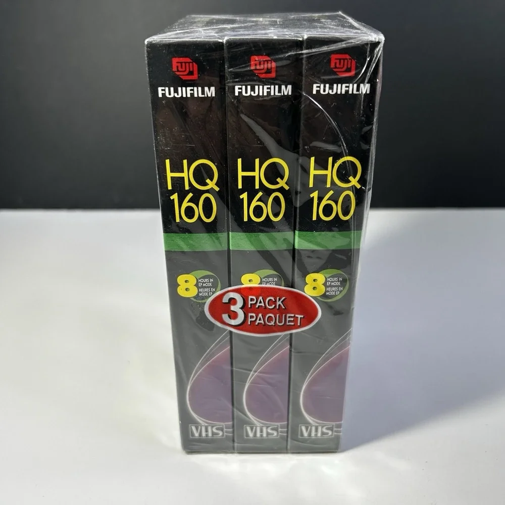 Fuji HQ 160 VHS High Quality 8 Hour Blank Video Cassette Tapes 3 Pack NEW Sealed